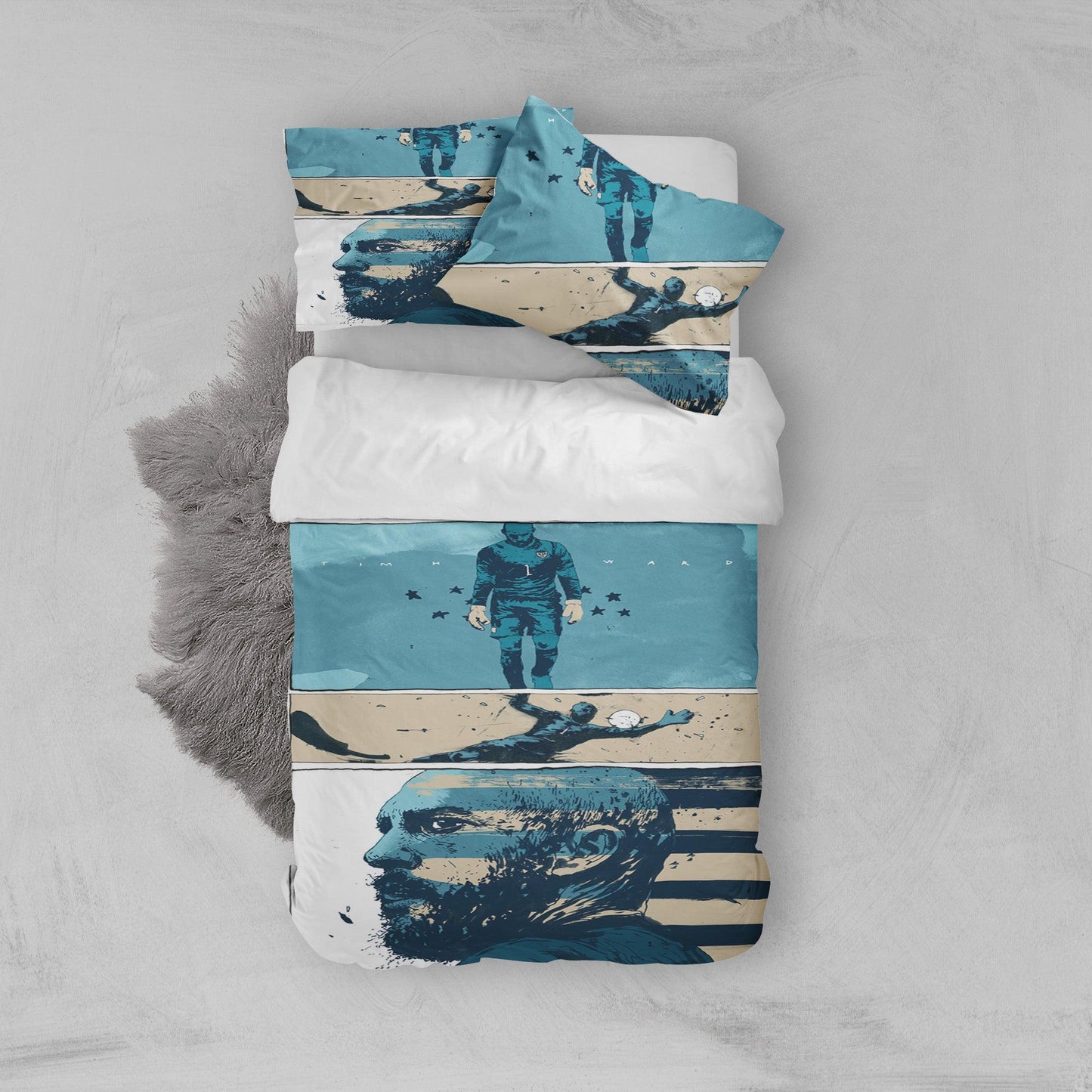 3D Blue Portrait Quilt Cover Set Bedding Set Pillowcases  53