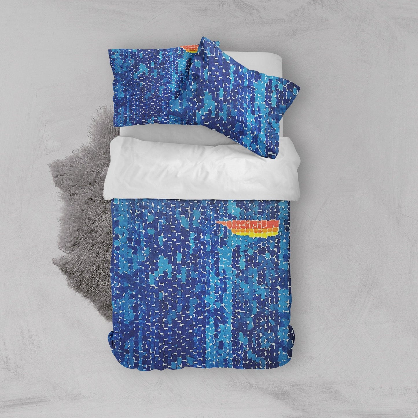 3D Blue Mosaic Quilt Cover Set Bedding Set Pillowcases  28