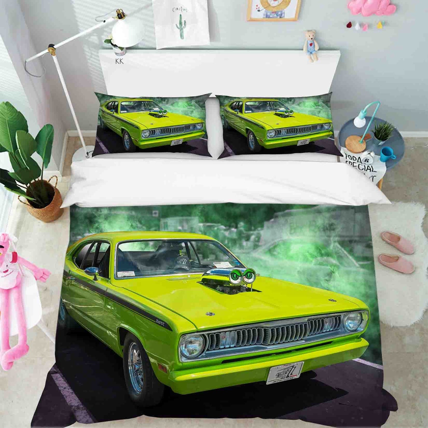 3D Automobile Green Quilt Cover Set Bedding Set Duvet Cover Pillowcase 367