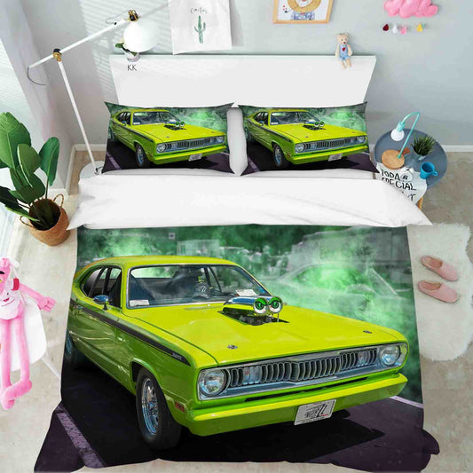 3D Automobile Green Quilt Cover Set Bedding Set Duvet Cover Pillowcase 367