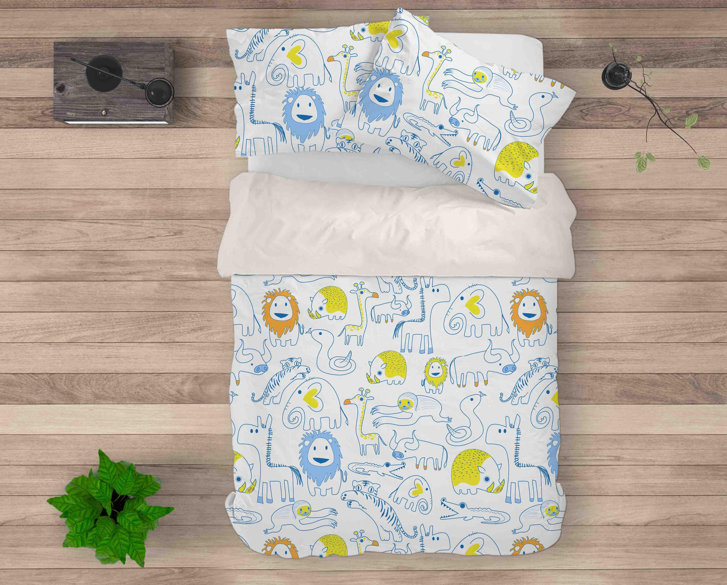 3D Cartoon Colorful Lion Animal Quilt Cover Set Bedding Set Duvet Cover Pillowcases LXL