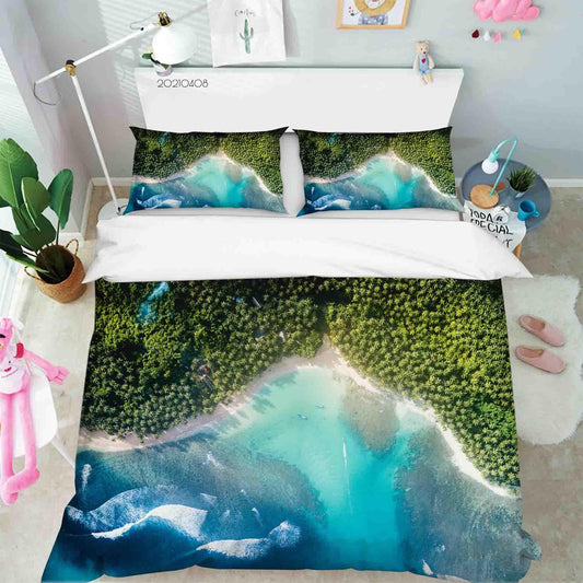 3D Blue Sea Forest Landscape Quilt Cover Set Bedding Set Duvet Cover Pillowcases 53