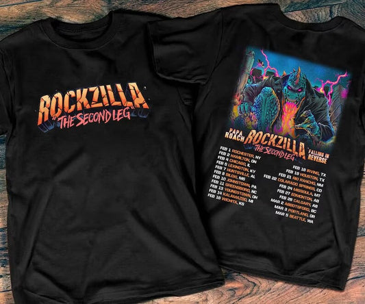 Rockzilla Tour 2023 Shirt, Rockzilla The Second Leg Tour Shirt, Papa Roach Falling In Reverse