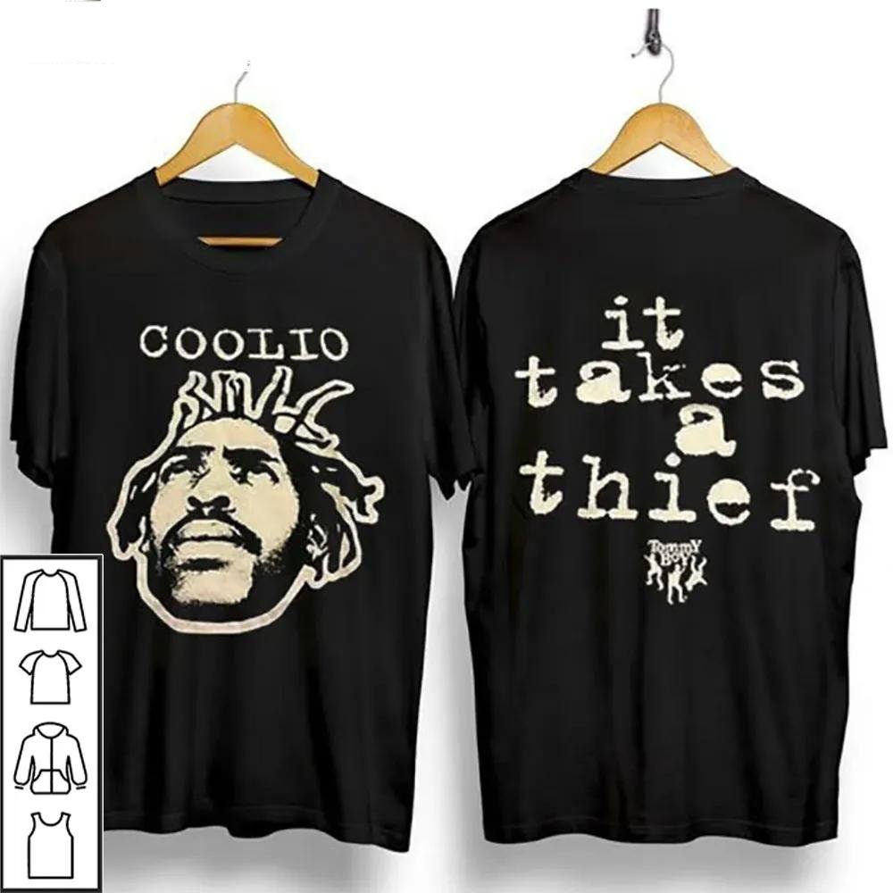 Double Sided T-shirt Rap Legend 1963-2022 Black Man T-Shirt, Thanks for The Memories Coolio Rapper 1963-2022