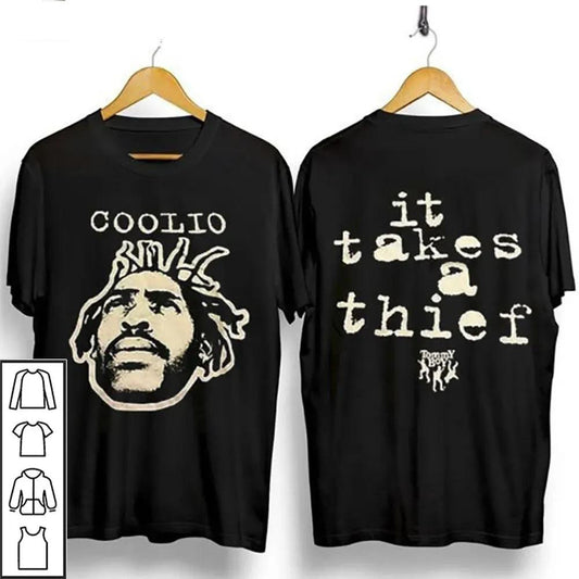 Double Sided T-shirt Rap Legend 1963-2022 Black Man T-Shirt, Thanks for The Memories Coolio Rapper 1963-2022