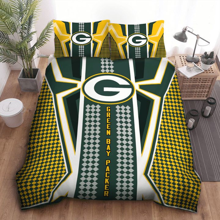 NFL Green Bay Packers Yellow Green Big Logo Bedding Set