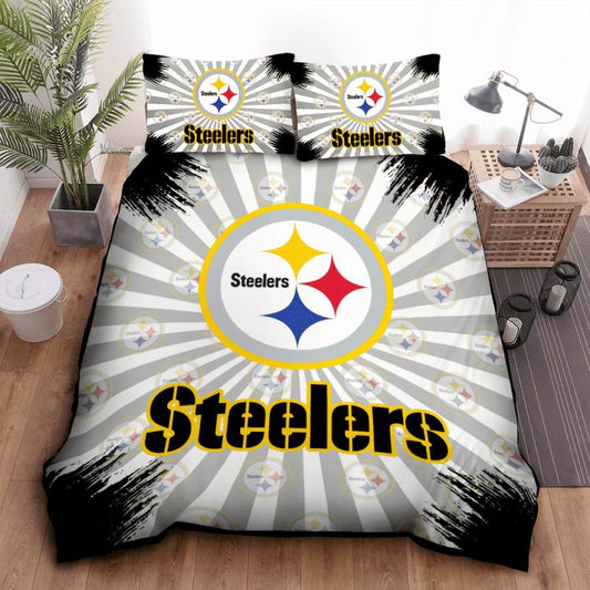 NFL Pittsburgh Steelers Grey Logo Highlight Bedding Set