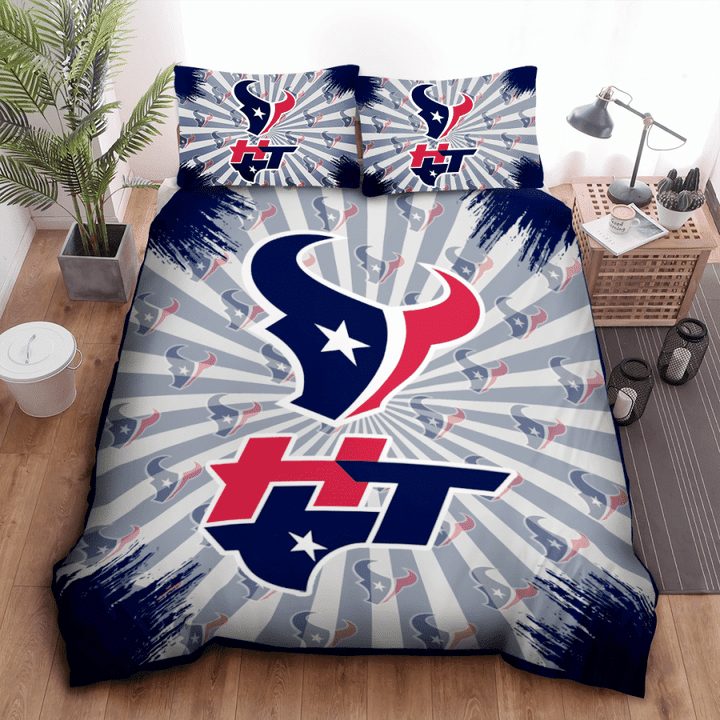 NFL Houston Texans Blue Grey Bedding Set