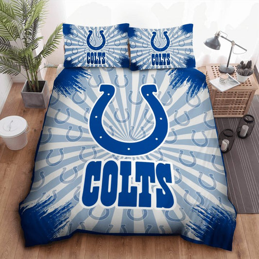 NFL Indianapolis Colts Blue White Bedding Set
