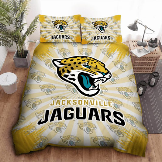 NFL Jacksonville Jaguars Light Gold Bedding Set