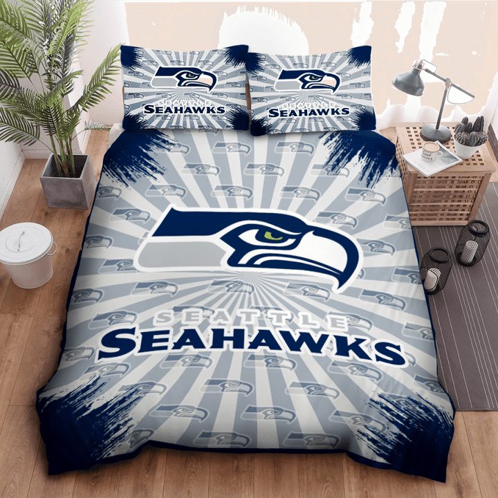 NFL Seattle Seahawks Grey Navy Bedding Set