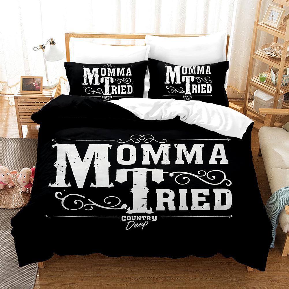 3D Black Mama Tried Quilt Cover Set Bedding Set Pillowcases 42