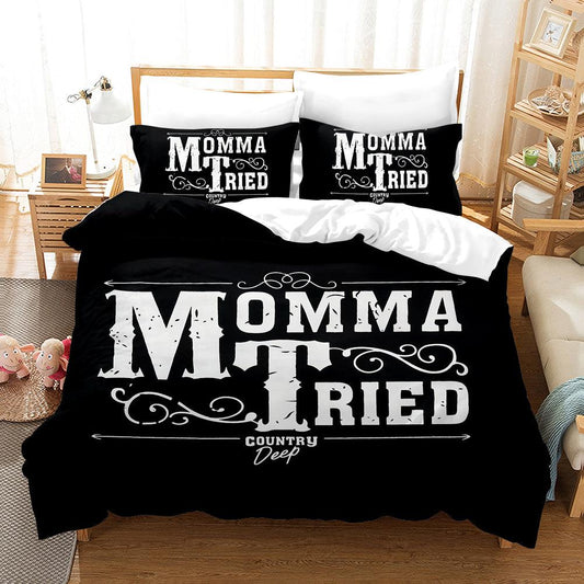 3D Black Mama Tried Quilt Cover Set Bedding Set Pillowcases 42