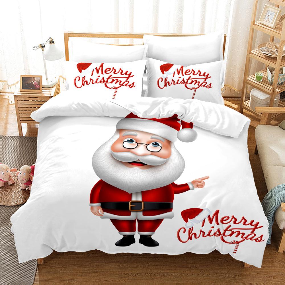3D Cartoon Christmas Quilt Cover Set Bedding Set Duvet Cover Pillowcases WJ 1640
