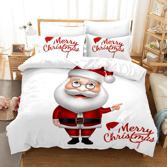 3D Cartoon Christmas Quilt Cover Set Bedding Set Duvet Cover Pillowcases WJ 1640