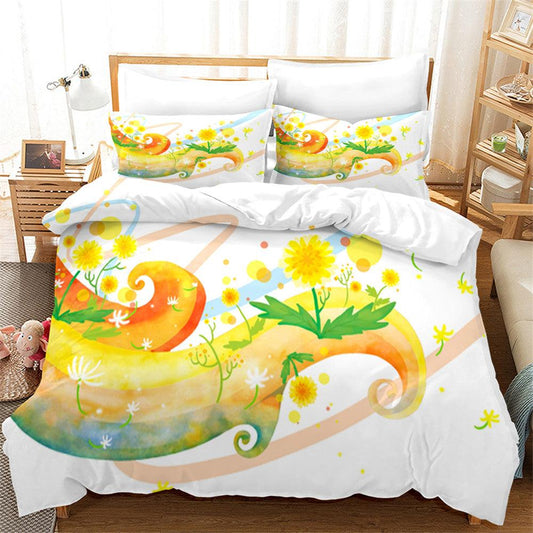 3D Artistic Floral Quilt Cover Set Bedding Set Duvet Cover Pillowcases 165