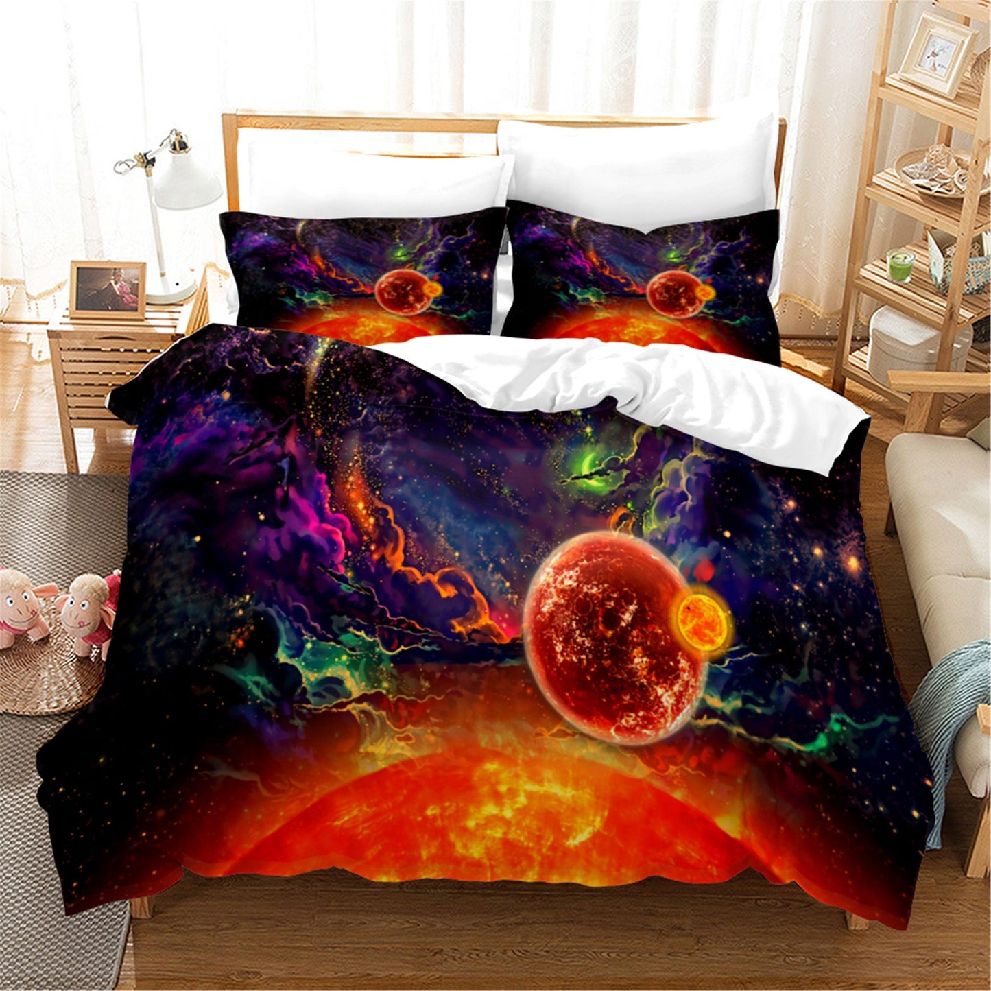 3D Abstract Colored Space Planet Quilt Cover Set Bedding Set Duvet Cover Pillowcases 123