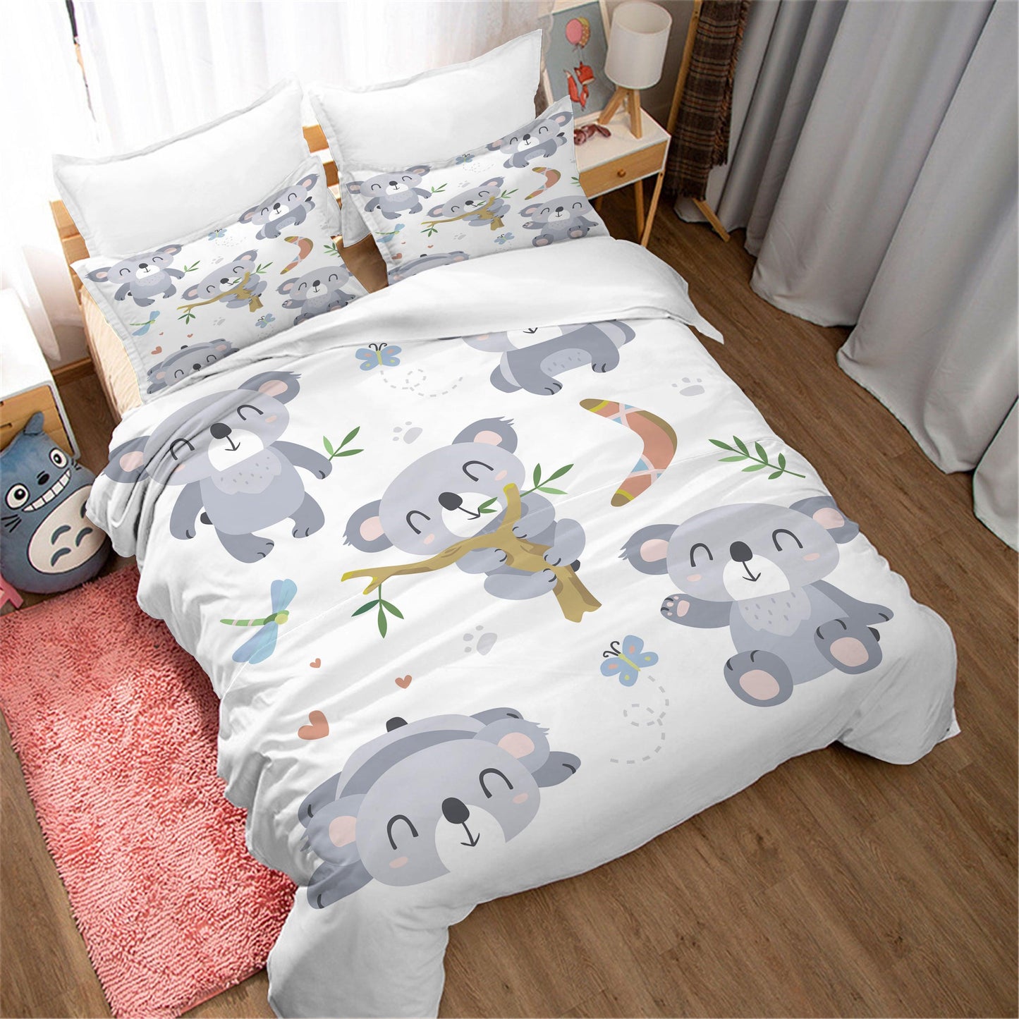 3D Cartoon Animal Koala Quilt Cover Set Bedding Set Duvet Cover Pillowcases 137