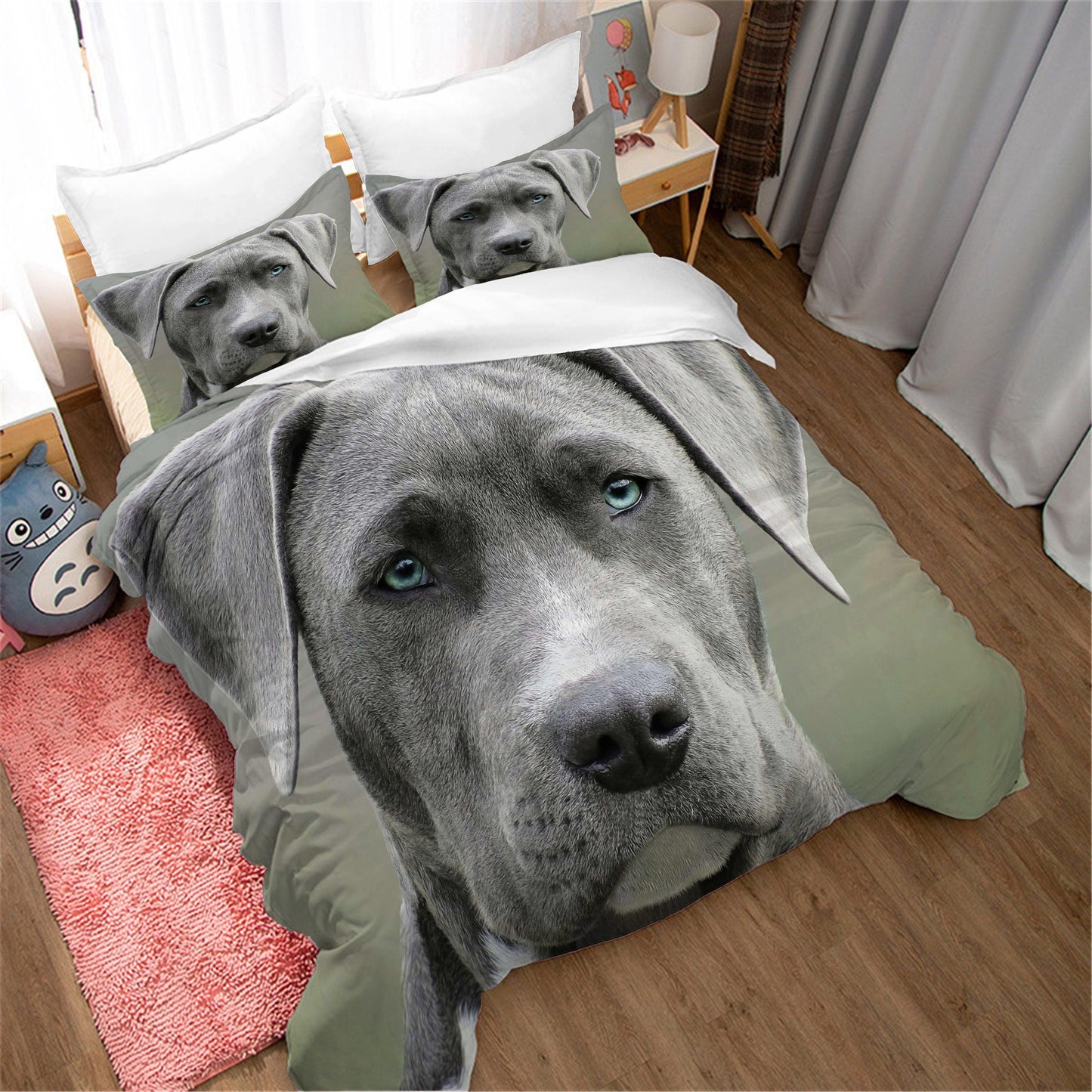 3D Animal Dog Quilt Cover Set Bedding Set Duvet Cover Pillowcases 140