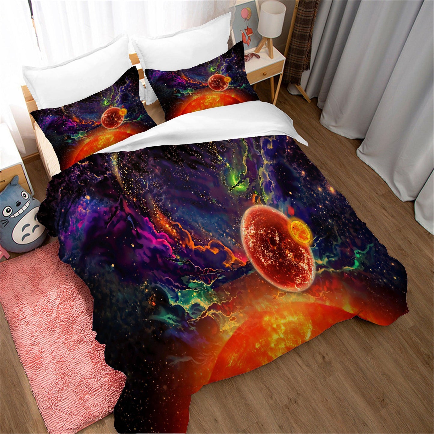 3D Abstract Colored Space Planet Quilt Cover Set Bedding Set Duvet Cover Pillowcases 123