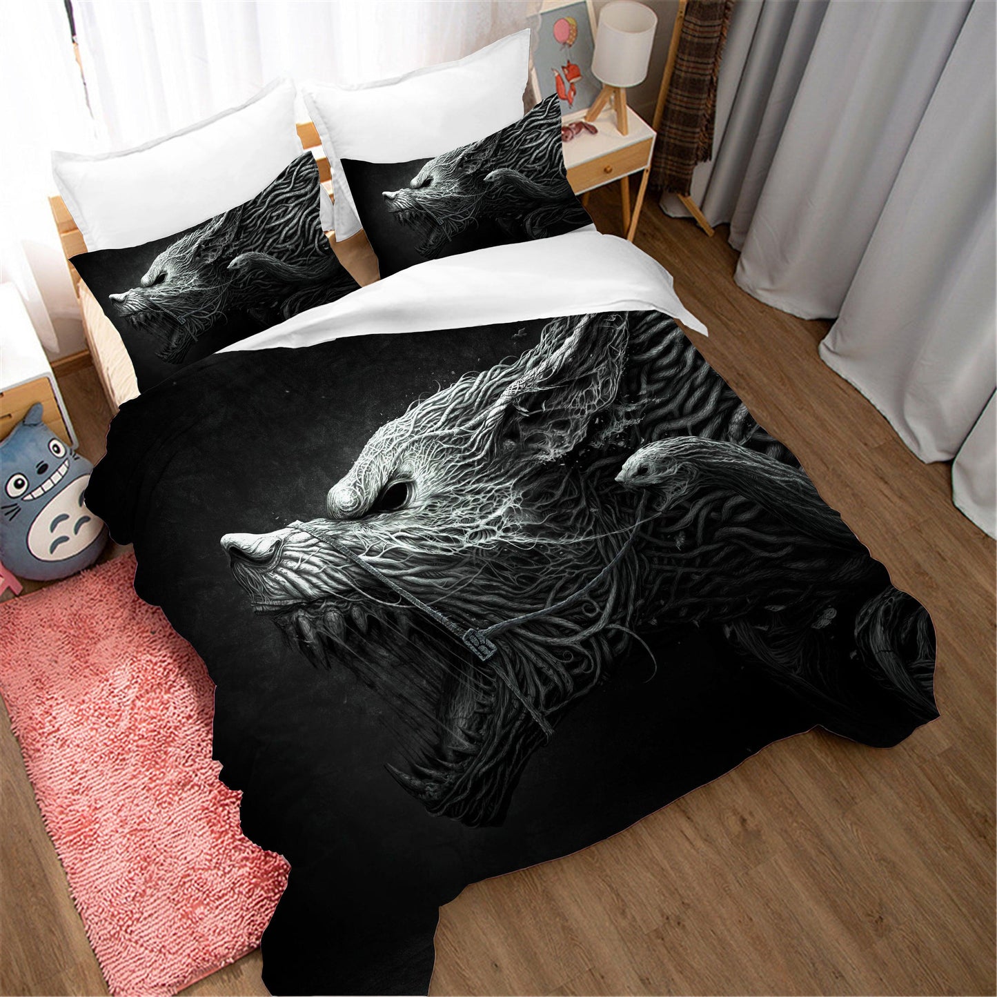 3D Black Wolf Quilt Cover Set Bedding Set Pillowcases 110
