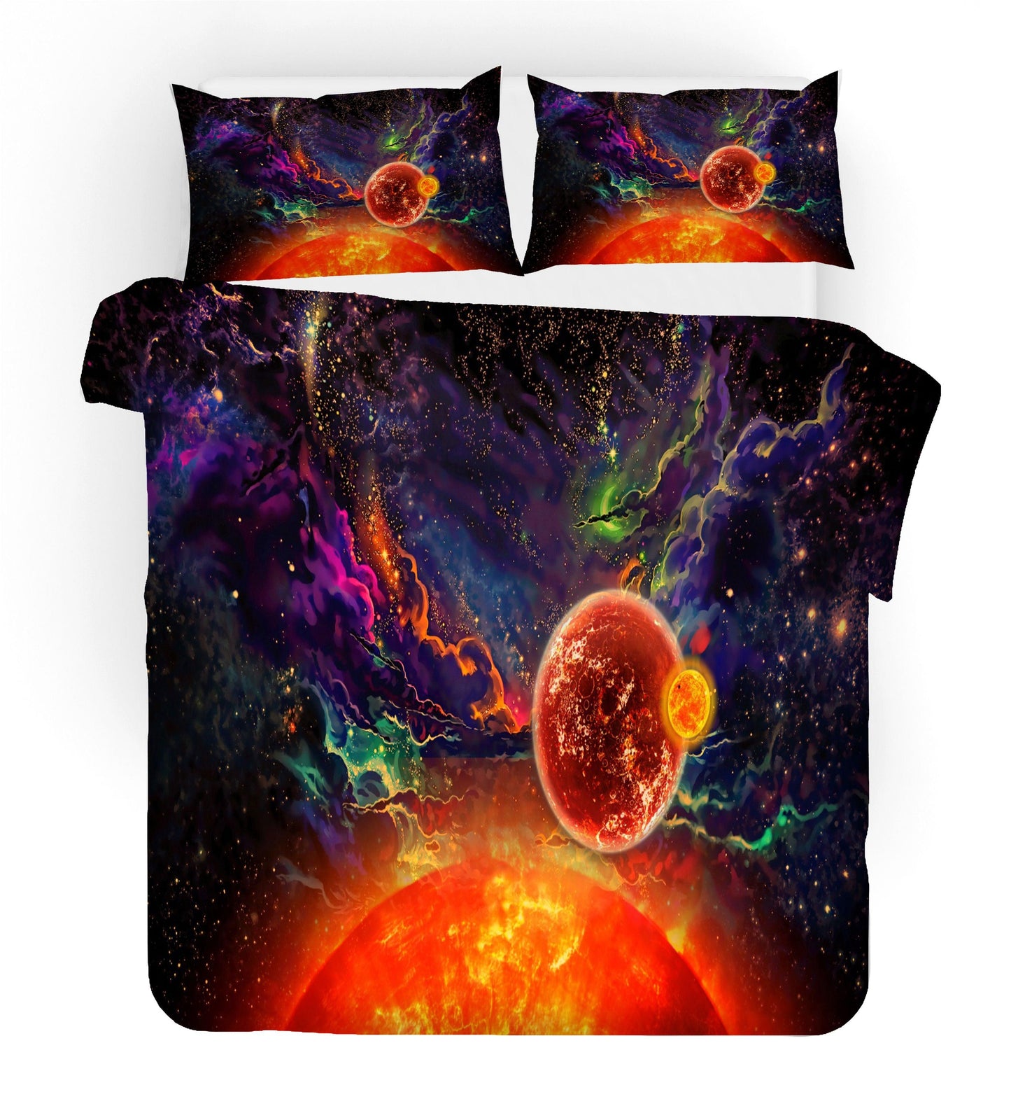 3D Abstract Colored Space Planet Quilt Cover Set Bedding Set Duvet Cover Pillowcases 123