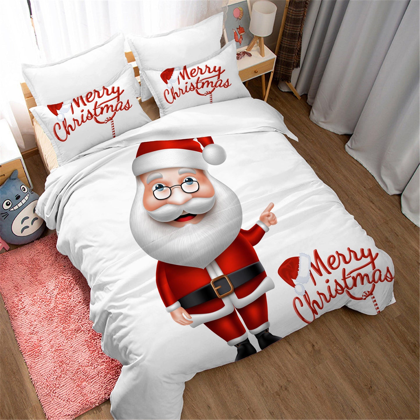 3D Cartoon Christmas Quilt Cover Set Bedding Set Duvet Cover Pillowcases WJ 1640