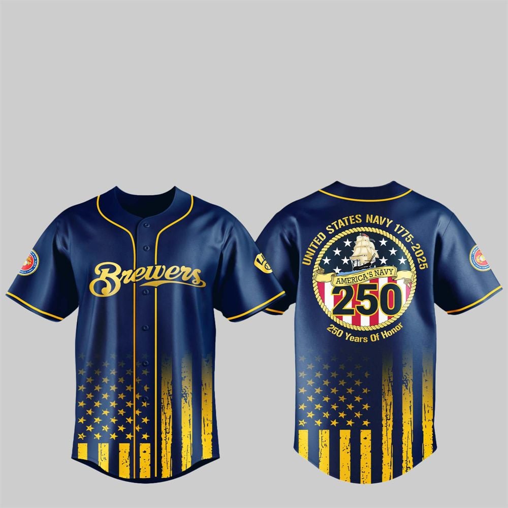Brewers US NAVY 250th Birthday Celebration Jersey - Grishko.com