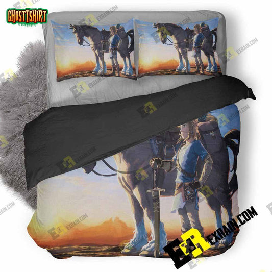 1 Year Anniversary The Legend Of Zelda Breath Of The Wild Rl3D Customized Duvet Cover Bedding Set