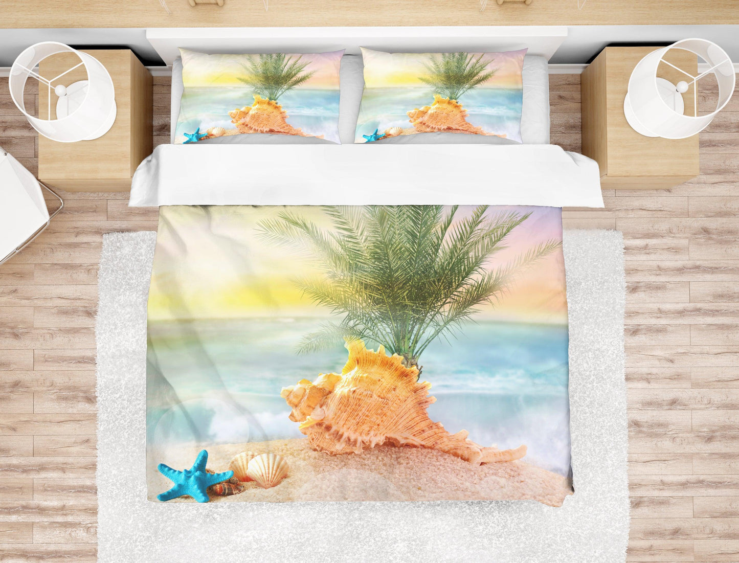 3D Beach Shell Quilt Cover Set Bedding Set Pillowcases 48