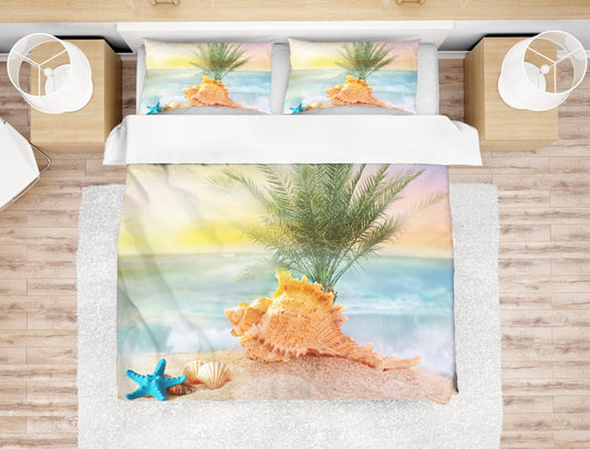 3D Beach Shell Quilt Cover Set Bedding Set Pillowcases 48