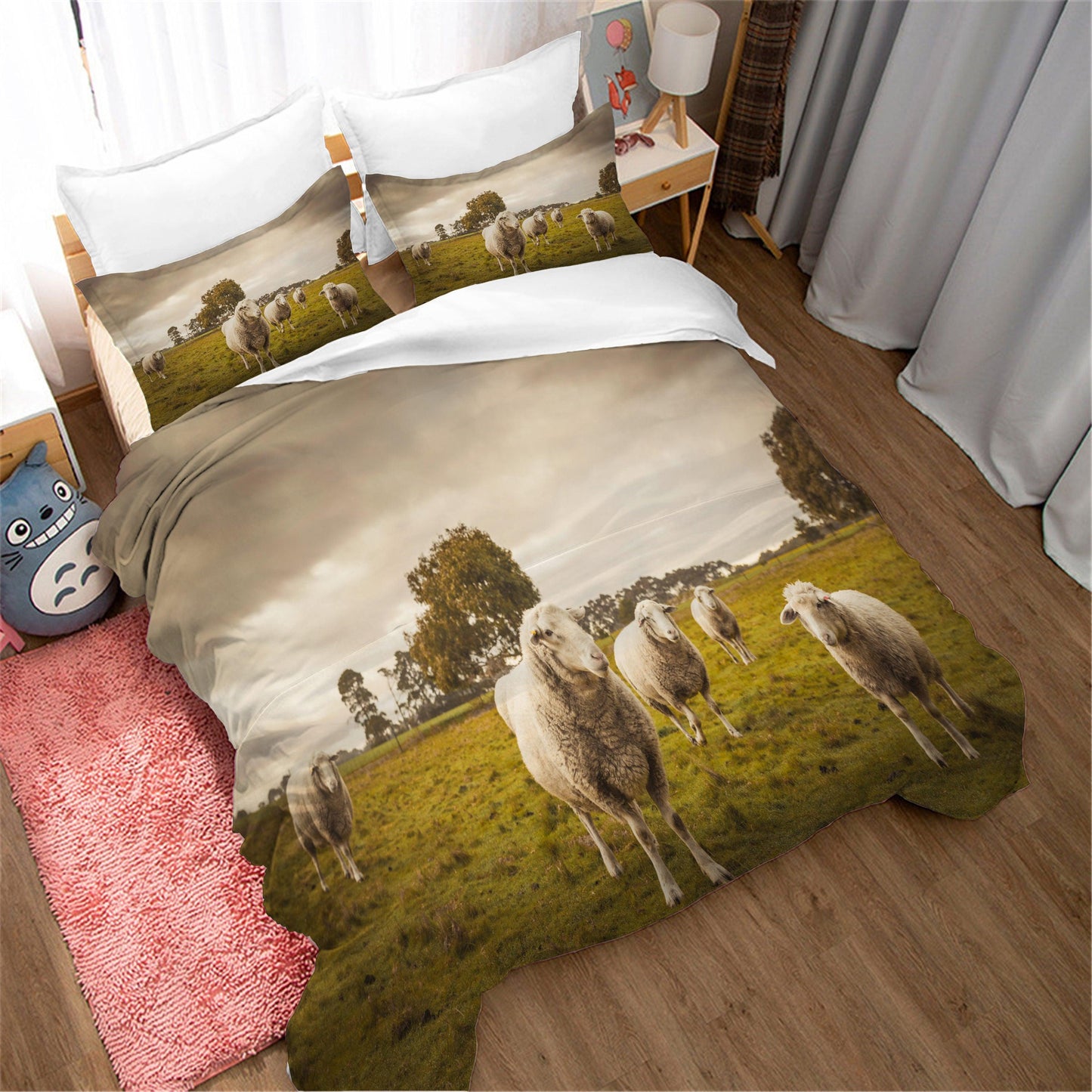3D Animal Sheep Meadow Quilt Cover Set Bedding Set Duvet Cover Pillowcases 29