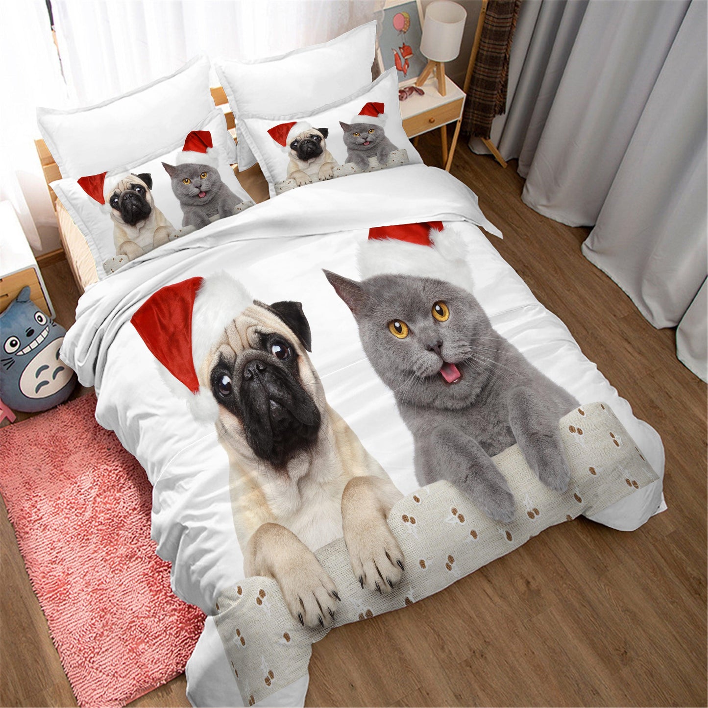 3D Animal Christmas Quilt Cover Set Bedding Set Duvet Cover Pillowcases WJ 1650