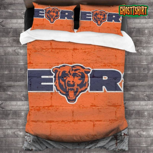 100 Washed Microfiber Chicago Bears Logo Bedding Set