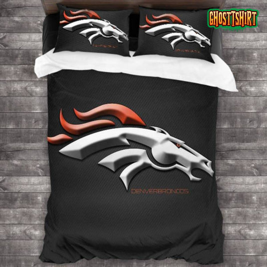 100 Washed Microfiber Denver Broncos Logo Bedding Set