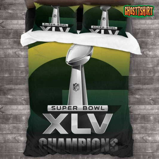 100 Washed Microfiber Green Bay Packers Logo Bedding Set