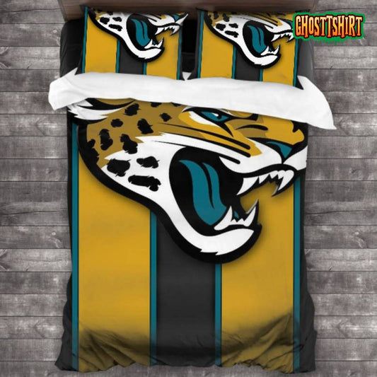 100 Washed Microfiber Jacksonville Jaguars Logo Bedding Set