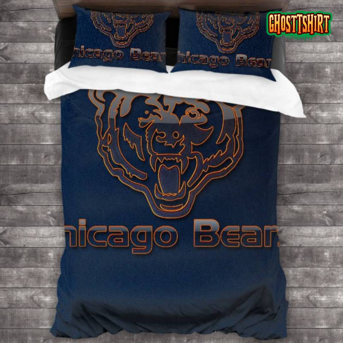 100 Washed Microfiber NFL Chicago Bears Logo Bedding Set