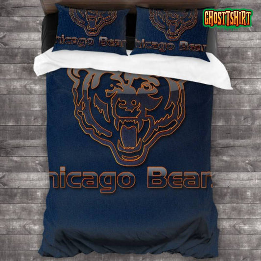 100 Washed Microfiber NFL Chicago Bears Logo Bedding Set