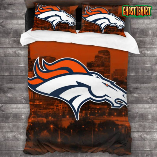 100 Washed Microfiber NFL Denver Broncos Logo Bedding Set