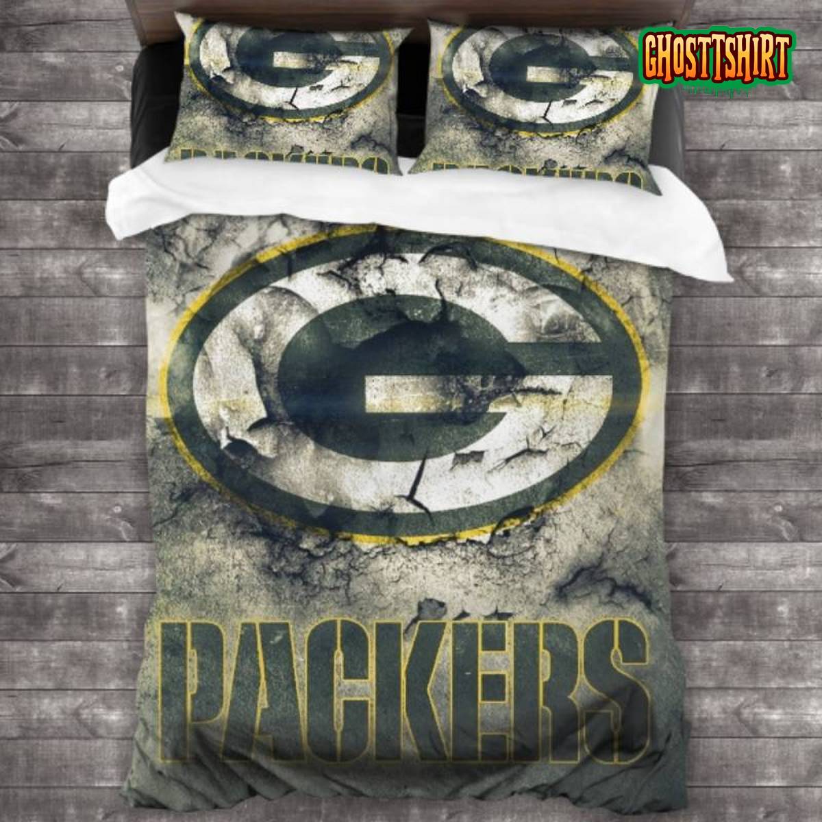 100 Washed Microfiber NFL Green Bay Packers Logo Bedding Set