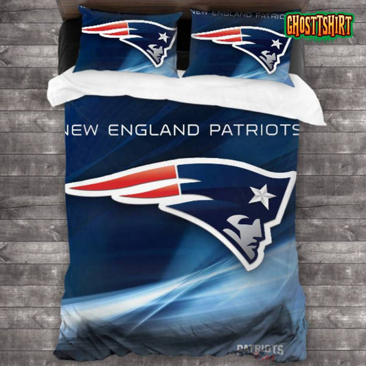 100 Washed Microfiber NFL New England Patriots Logo Bedding Set