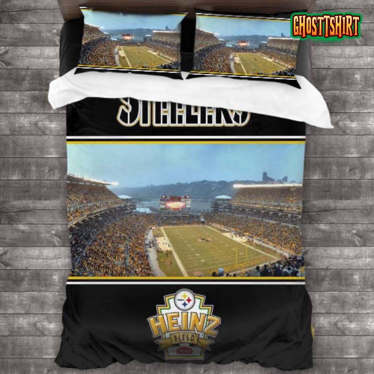 100 Washed Microfiber NFL Pittsburgh Steelers Logo Bedding Set