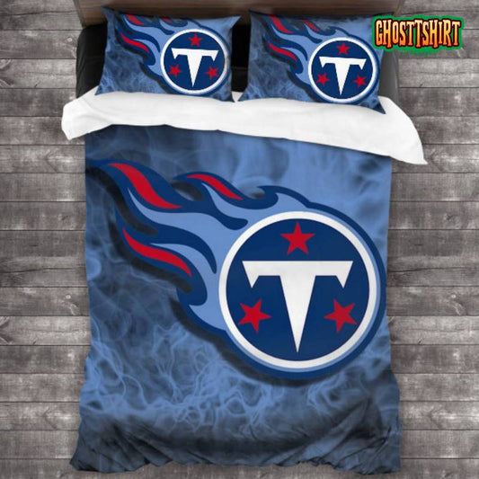 100 Washed Microfiber NFL Tennessee Titans Logo Bedding Set