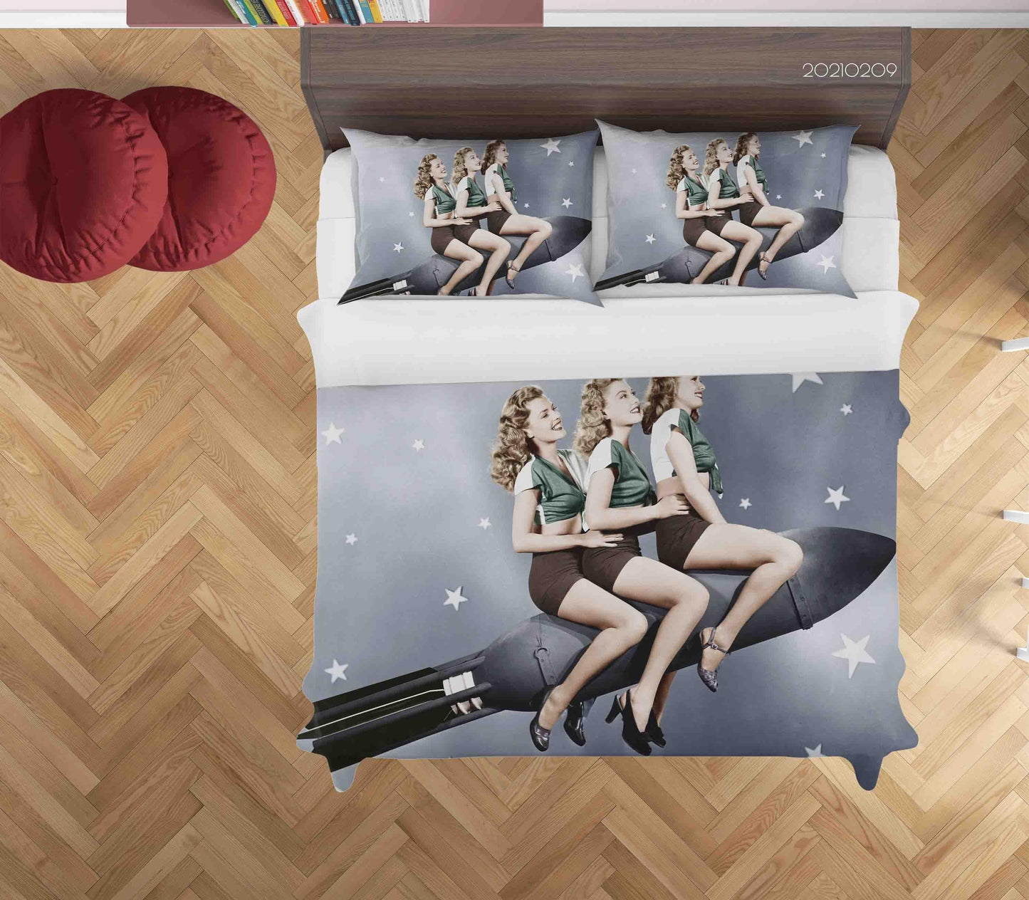 3D Beauty Rocket Quilt Cover Set Bedding Set Duvet Cover Pillowcases 213