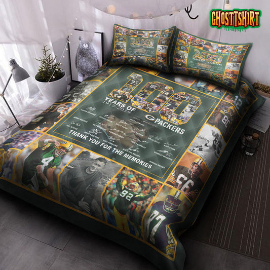 100th Green Bay Packers Quilt Bed Bedding Set