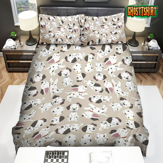 101 Dalmatians Puppies Pattern Bed Sheets Duvet Cover Bedding Set