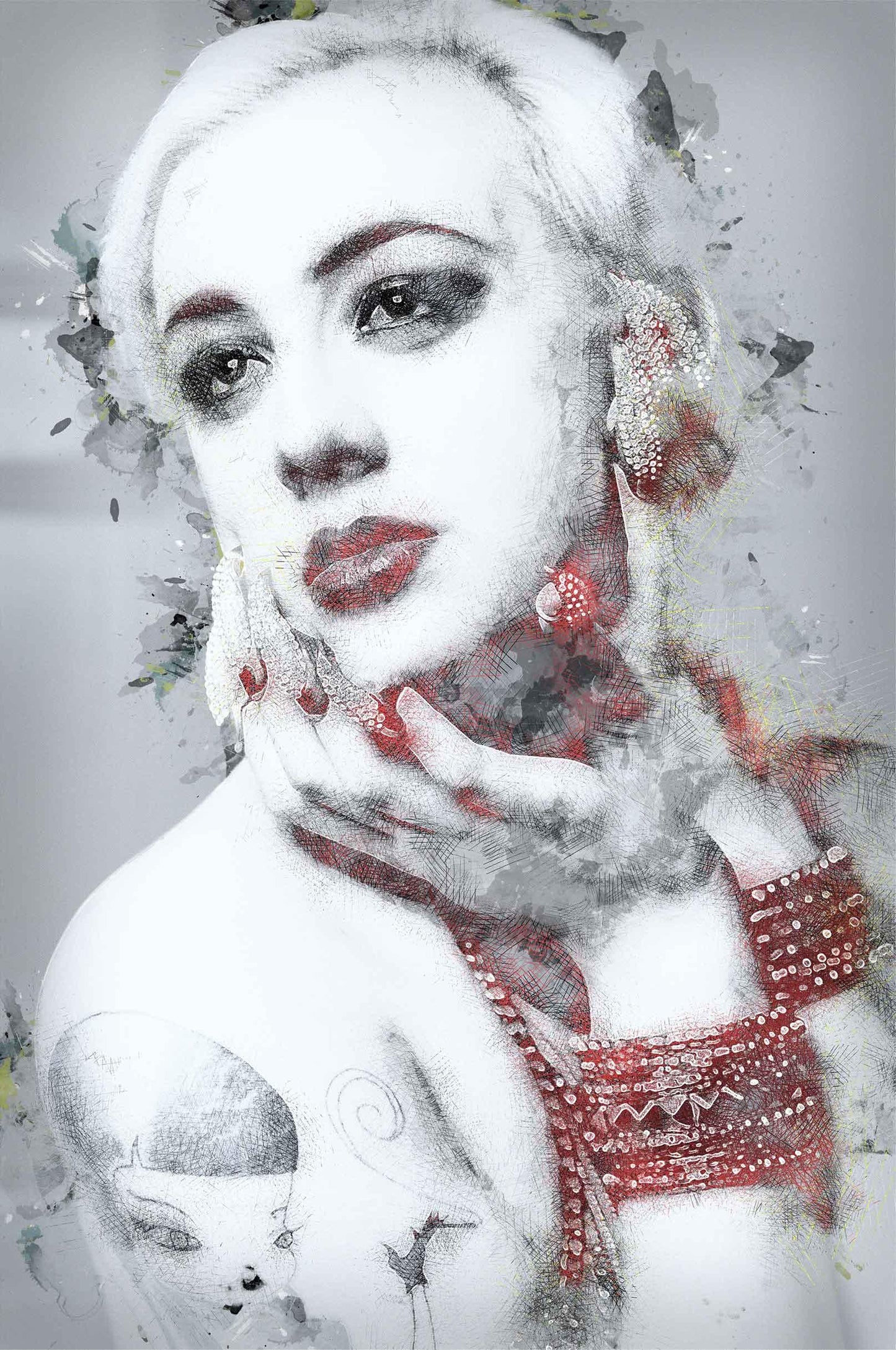 3D Black White Beauty Female Woman Quilt Cover Set Bedding Set Pillowcases 100