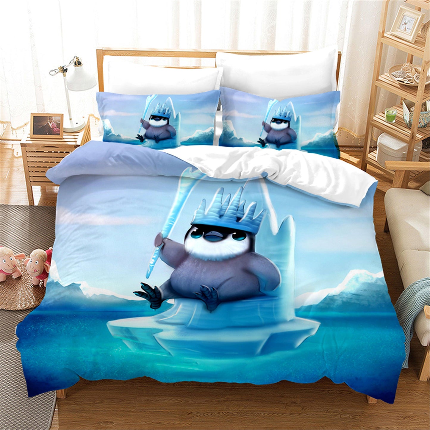 3D Cartoon Penguin Quilt Cover Set Bedding Set Pillowcases 169
