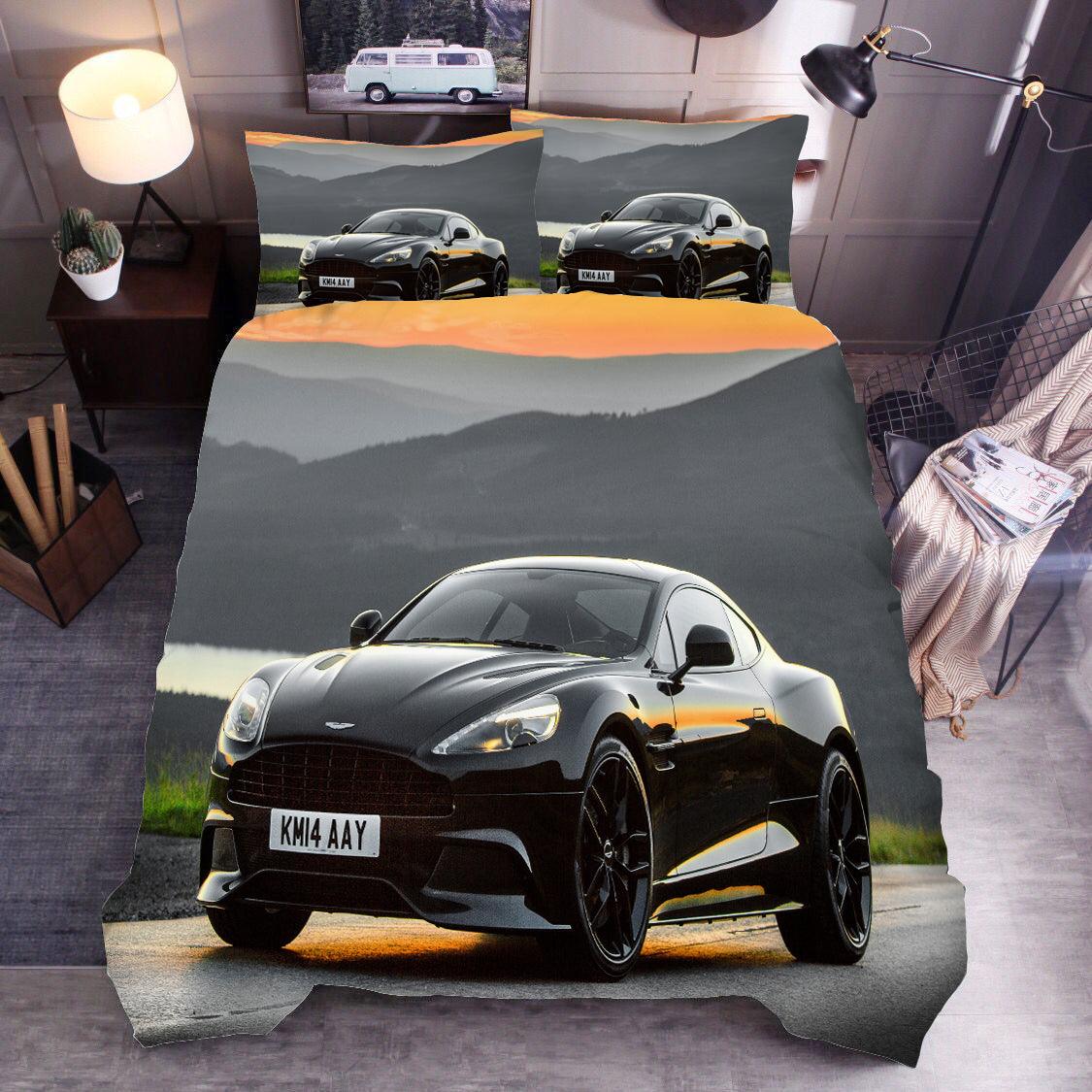3D Black Car Quilt Cover Set Bedding Set Duvet Cover Pillowcases SF